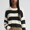 ASKK NY CABLE CROPPED CREW SWEATER