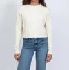 Askk Ny Cable Cropped Crew Sweater In Ivory