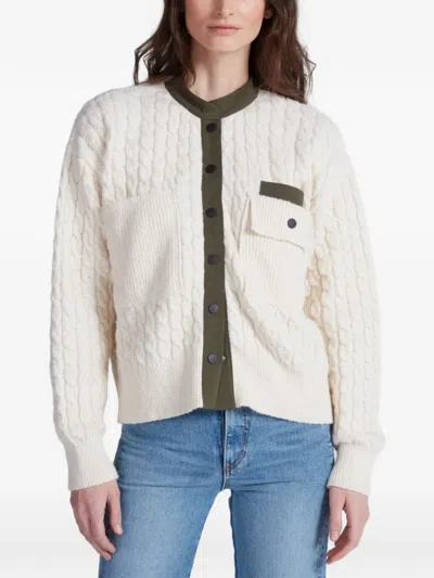 Askk Ny Cable-knit Panelled Cardigan In Neutral