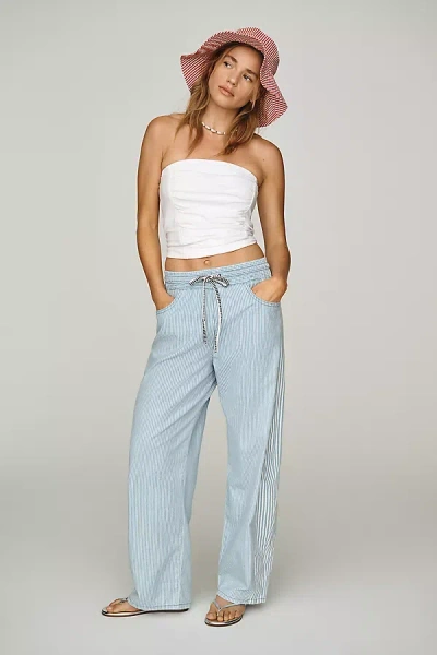 Askk Ny Cancun Cotton Stripe Pants In White