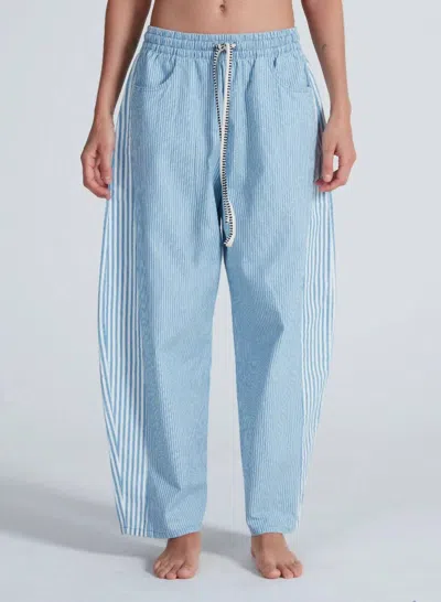 Askk Ny Cancun High Rise Pant In Blue Stripe