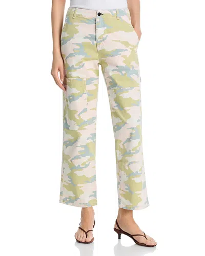 Askk Ny Carpenter High Rise Straight Jeans In Pink Camo In Multi