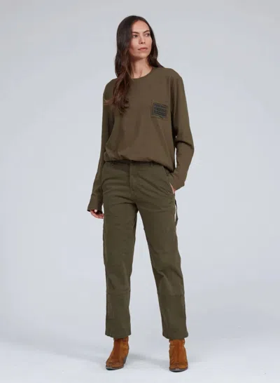 Askk Ny Carpenter High Rise Utility Pants In Safari In Green