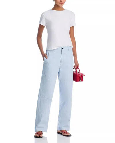 Askk Ny Carpenter Relaxed Straight Leg Jeans In Blue Stripe