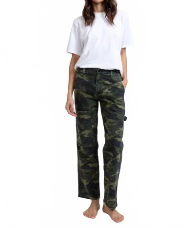 Askk Ny Carpenter Relaxed Straight Leg Jeans In Camo In Green