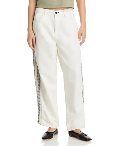 Askk Ny Catamaran High Rise Jeans In White Sashiko