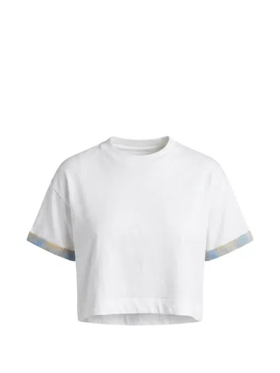 Askk Ny Cuff Combo Tee In Ivory In White