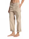 Askk Ny Chino Low Slung Relaxed Pant In Khaki In Neutral