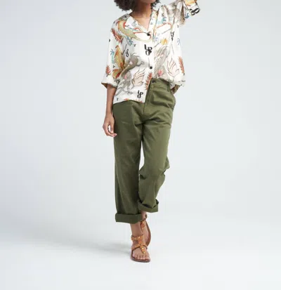 Askk Ny Chino Twill Pants In Fatigue In Green