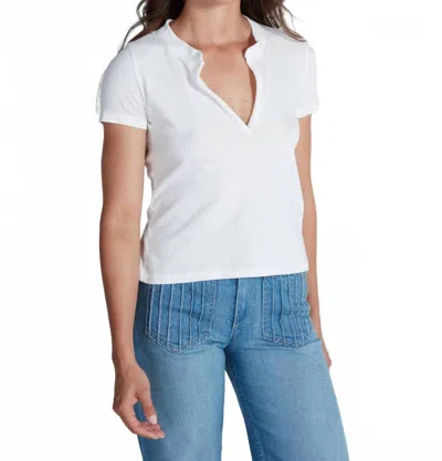 Askk Ny Classic Henley Tee In Ivory In Multi