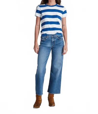 Askk Ny Classic Stripe Tee In Cobalt Thick Stripe In Multi