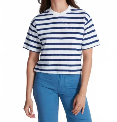 Askk Ny Classic Tee In Thin Navy Stripe In Multi