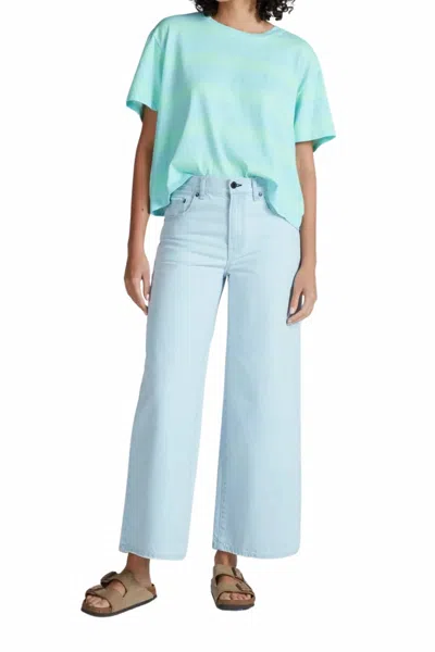 Askk Ny Crop Atomic Wide Leg Jeans In Bleachout In Blue