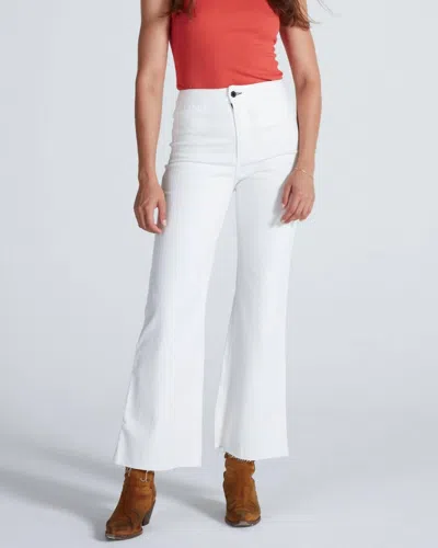 Askk Ny Crop Brighton High Rise And Wide Leg Pants In Ivory In White