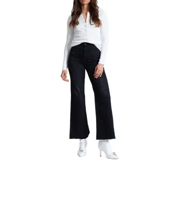Askk Ny Crop Brighton Wide Leg Pants In Rock In Black