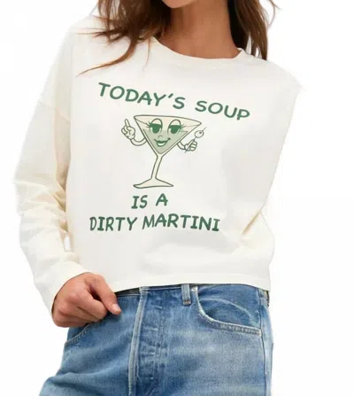 Askk Ny Crop Long Sleeve Tee In Martini Soup In White