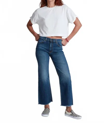 Askk Ny Crop Wide Leg Jeans In Chevelle In Blue