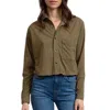 Askk Ny Cropped Button Up Shirt In Fatigue In Multi
