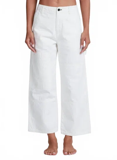 Askk Ny Cropped Carpenter Pants In Ivory In Multi