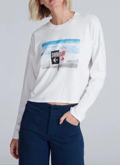 Askk Ny Cropped Long Sleeve Tee In Swim Surf In White
