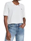 Askk Ny Cropped Polo In Ivory In Multi