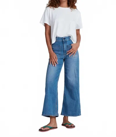 Askk Ny Cropped Wide Leg Sailor Jeans In Starboard In Blue
