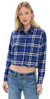 Askk Ny Crosby Flannel Blue Plaid In Blue
