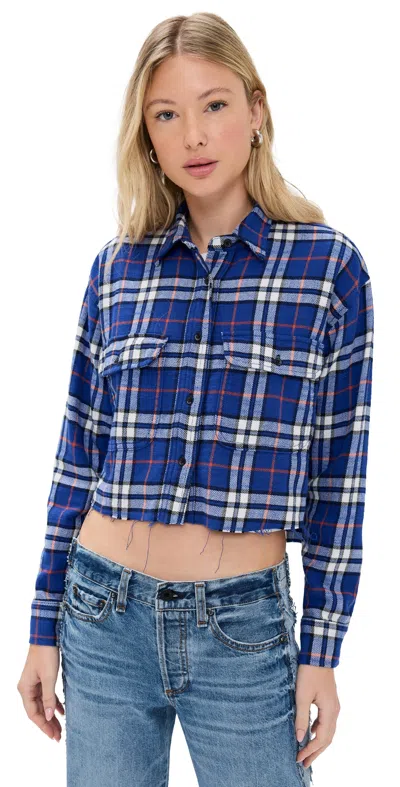 Askk Ny Crosby Flannel Blue Plaid