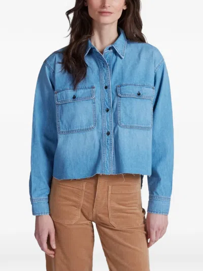 Askk Ny Crosby Raw-hem Denim Shirt In Blue