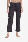 Askk Ny Denim Cargo Pants In Washed Black In Black