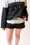 ASKK NY DIP DYE SWEAT SHORT IN BLACK/GREY MULTI