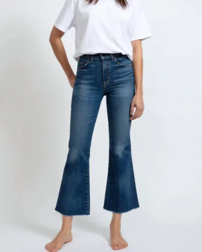 Askk Ny Geek Crop Flare Jeans In Auburn In Blue
