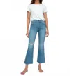 Askk Ny Geek High-rise Crop Flare Jeans In Rebel In Blue