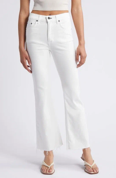 Askk Ny Geek Raw Hem Ankle Flare Jeans In Ivory