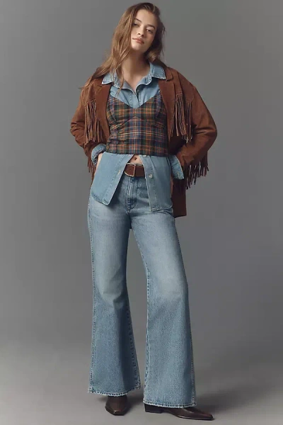 Askk Ny Gigolo High-rise Crop Flare Jeans In Blue