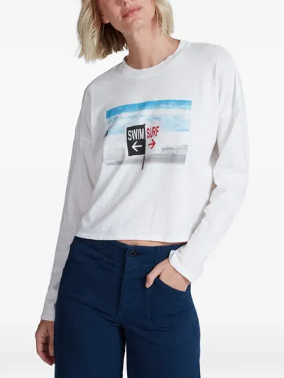 Askk Ny Graphic-print Long-sleeved T-shirt In White