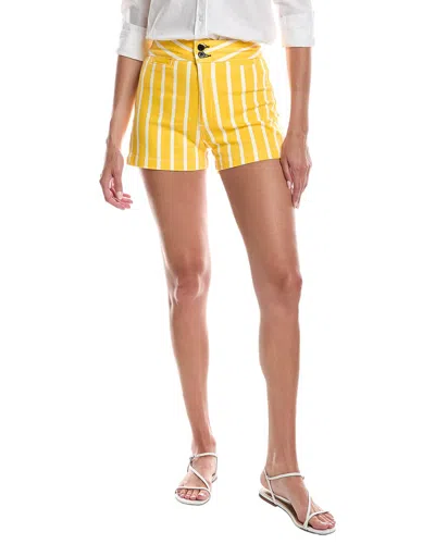Askk Ny Green Stripe Short In Honey Stripe