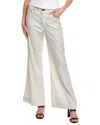 Askk Ny Grey Stripe Linen-blend Wide Leg Jean In Grey