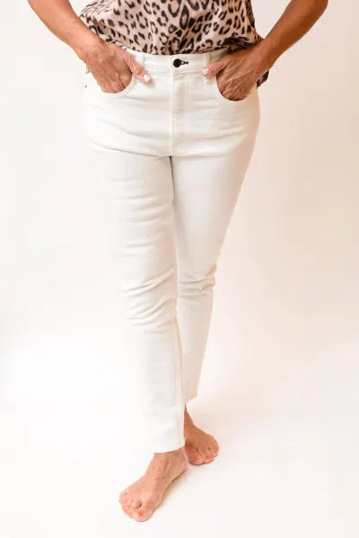 Askk Ny High Rise Skinny Jean In White In Beige