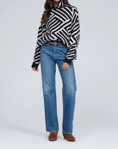 Askk Ny High Rise Straight Boot Cut Jean In Bush Baby Wash In Multi