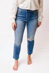 Askk Ny High Rise Straight Jean In Multi