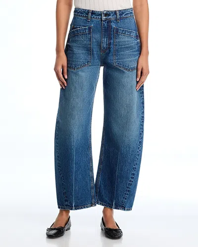 Askk Ny High Rise Twisted Barrel Jeans In Gunnison In Blue