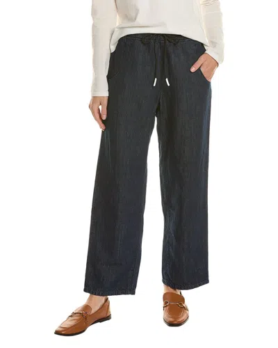 Askk Ny Indigo Linen Lazy Jack Linen-blend Pant In Multi