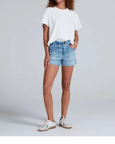 Askk Ny Jam High Rise Denim Short In Blondie In Blue