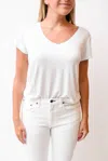 Askk Ny Jersey Slub V-neck Tee In White In White