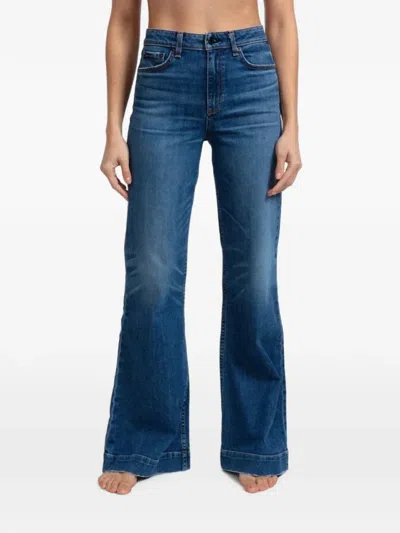 Askk Ny Juniper Faded-effect Flared Jeans In Blue
