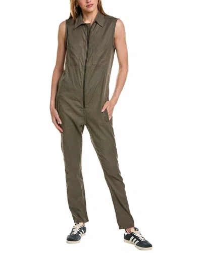 Askk Ny Linen-blend Jumpsuit In Green