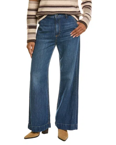 Askk Ny Linen-blend Roxy Straight Leg Jean In Blue