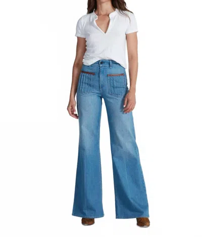 Askk Ny London Wide Leg Flare Jeans In Hanvana In Blue
