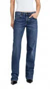 Askk Ny Long Low Rise Straight Jeans In Sundowner In Blue